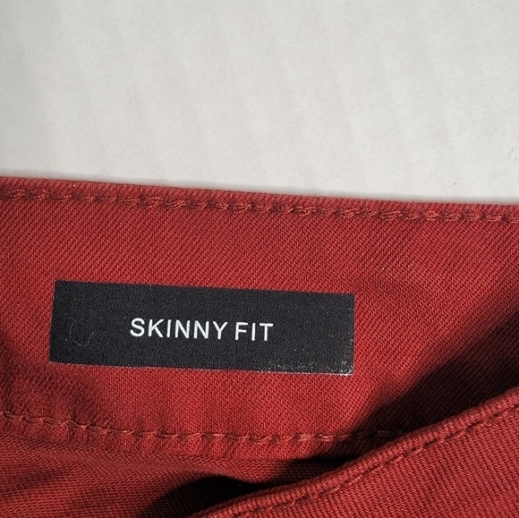 Judy Blue Jeans Sz 14 W High Rise Stretch Skinny Fit  Terracotta Burgundy - Picture 7 of 10